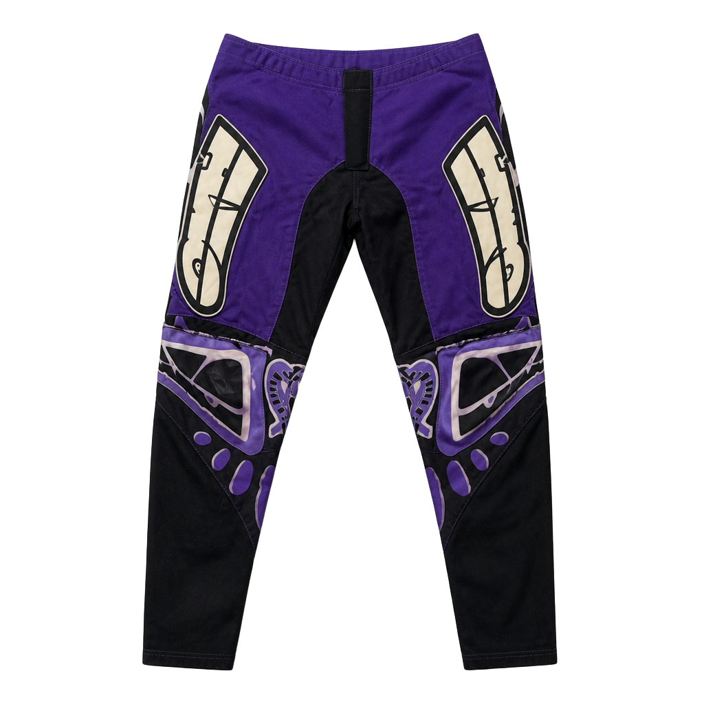 Vintage AXO Sport 919 Motocross Racing Pants Purple and Black 1