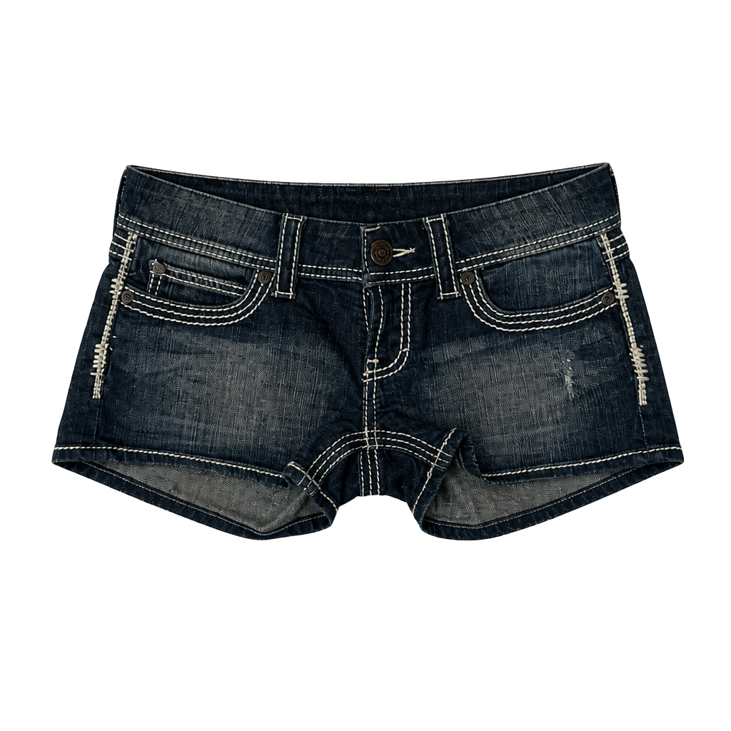 BKE Sabrina Low Rise Dark Wash Denim Shorts with Thick Stitch Size 27 1
