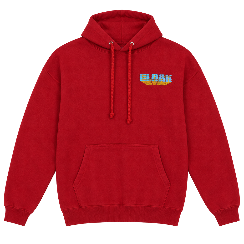 Cloak Hoodie Size M Red Cotton Blend Graphic Pullover 1