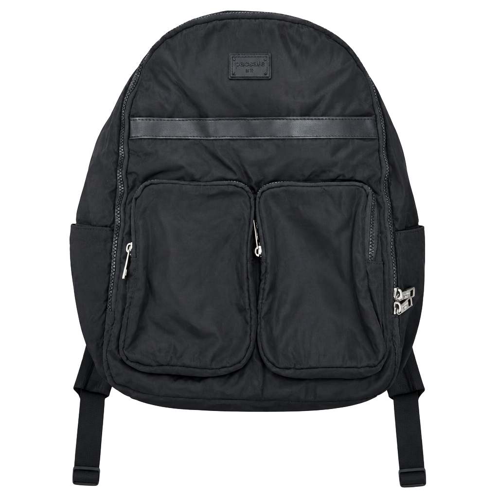 Madden Girl Black Nylon Double Pocket Backpack 1