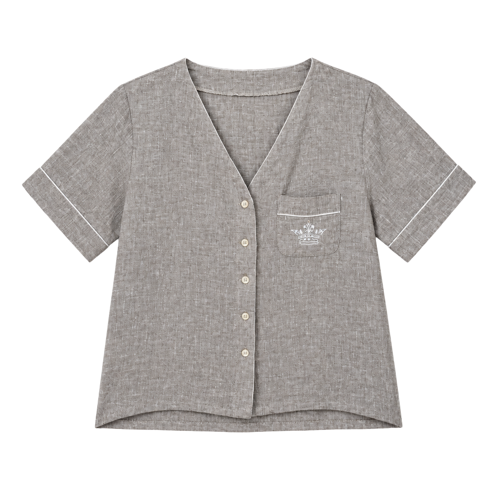 Crown Linen Designs Button Down Shirt Size S Flax 100% Linen 1
