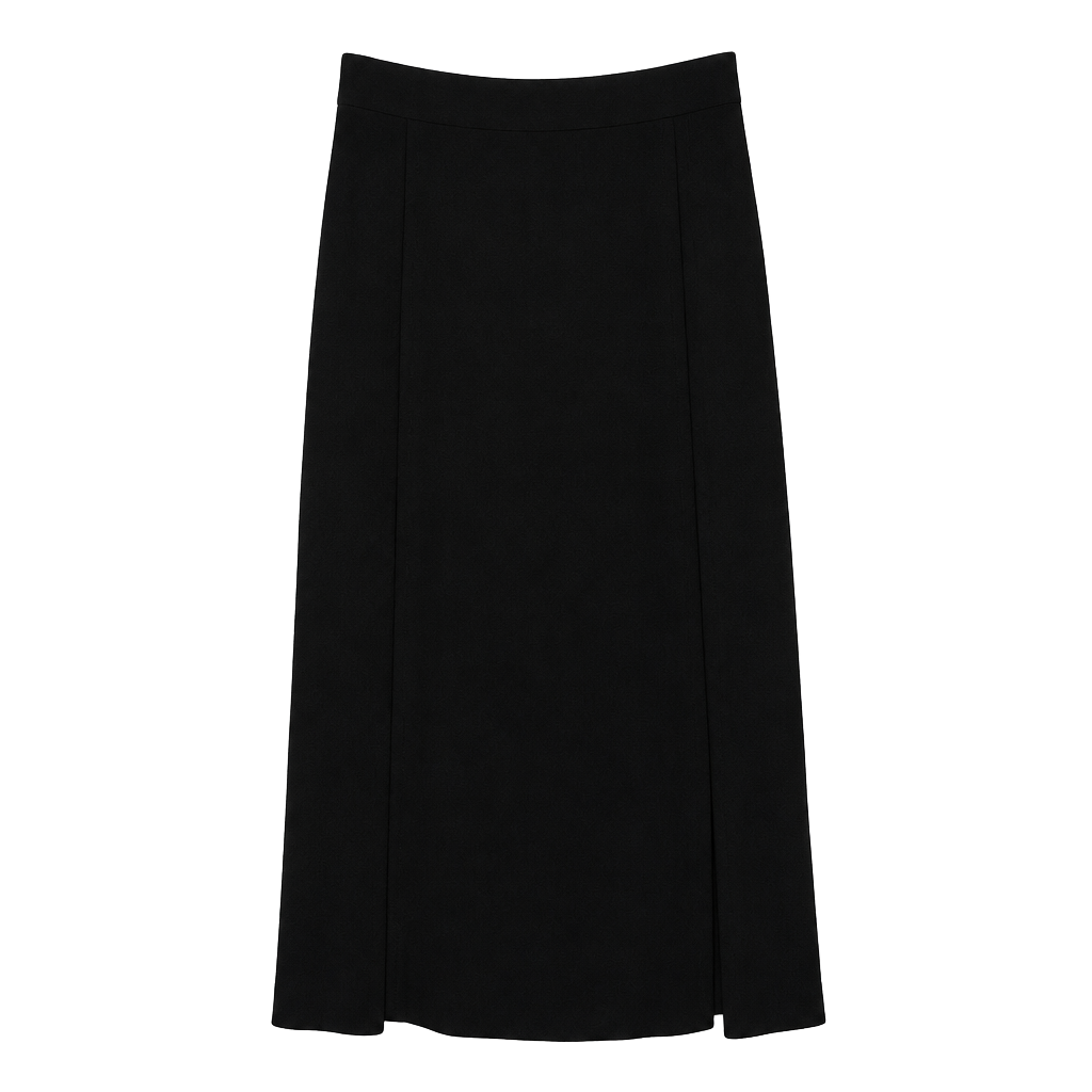 Eddie Bauer Velvet Skirt Size 8 Petite Black Rayon Silk 1