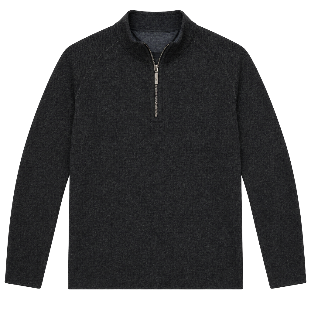 Tommy Bahama Reversible 1/4 Zip Sweater Size M Gray Cotton Pullover 1