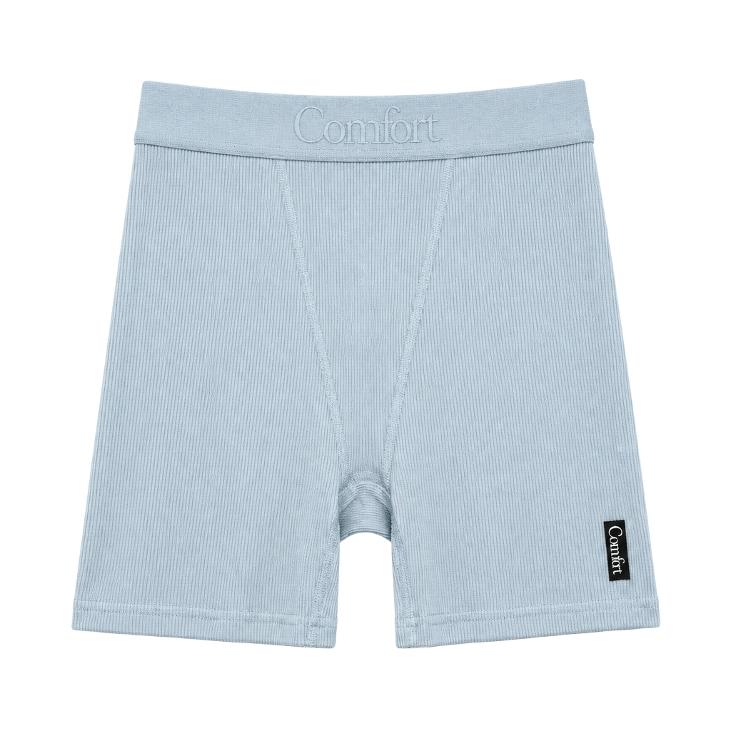 Comfrt Ribbed Boxer Shorts Size M Light Blue Lounge 1