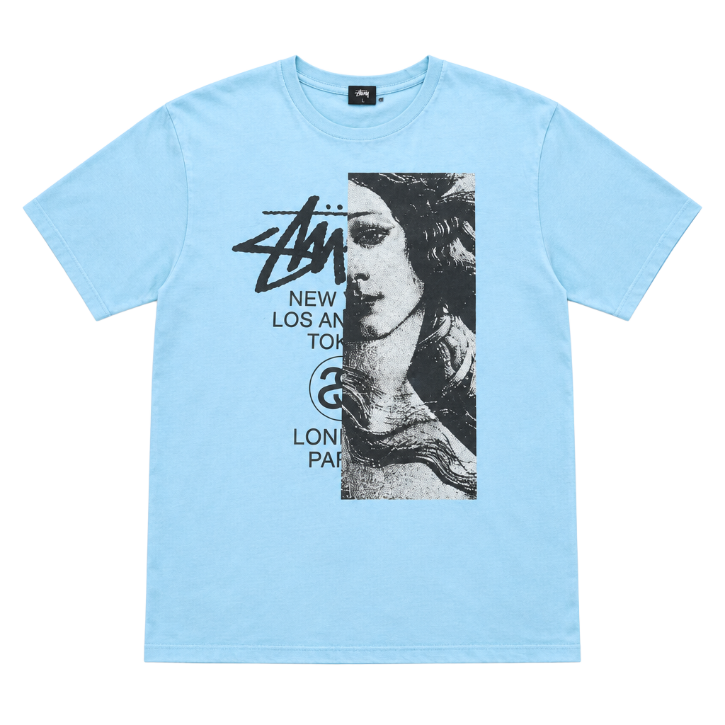 Stussy Graphic T-Shirt Size L Light Blue 1