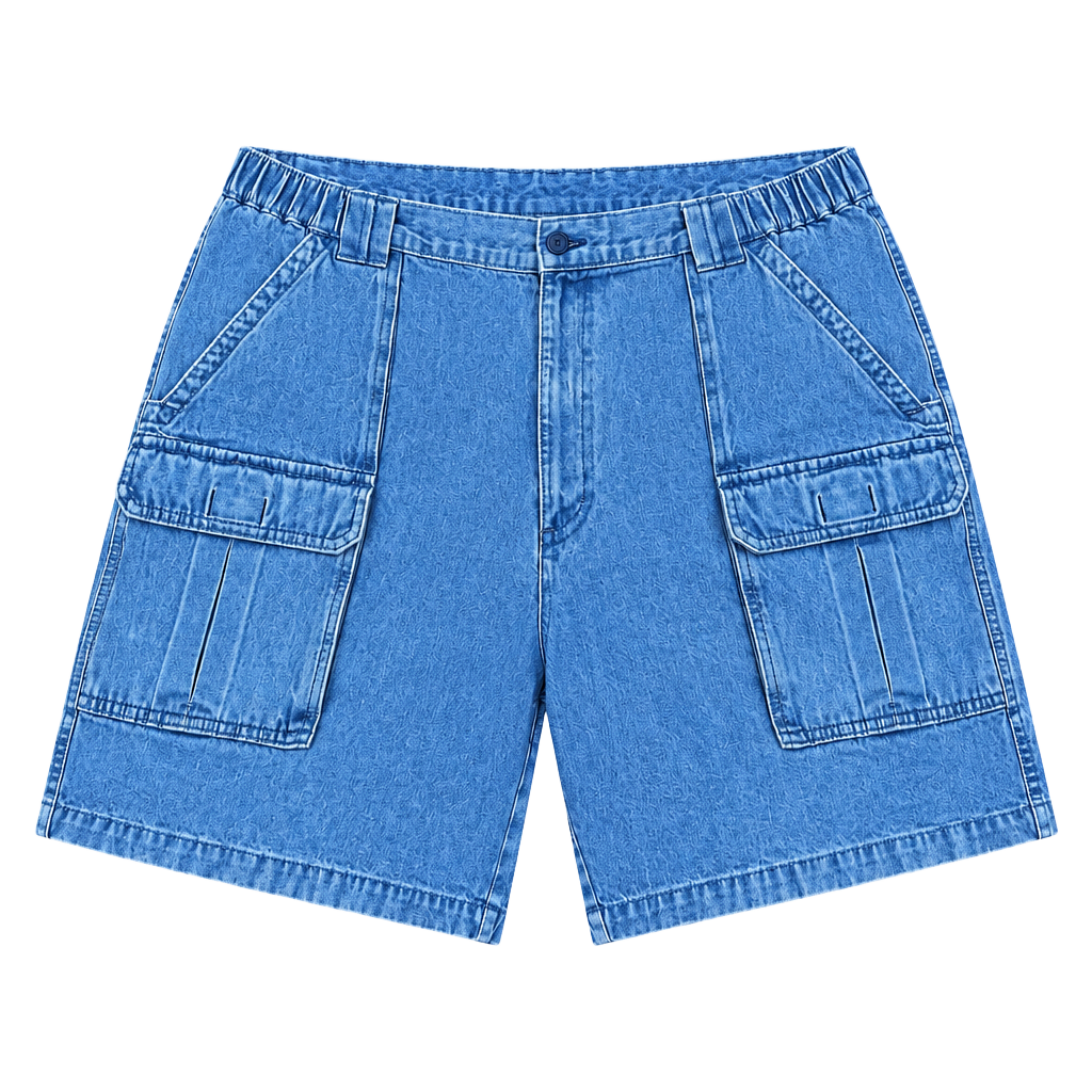 Z- Savane Cargo Jean Shorts Size W40 Blue Denim 1