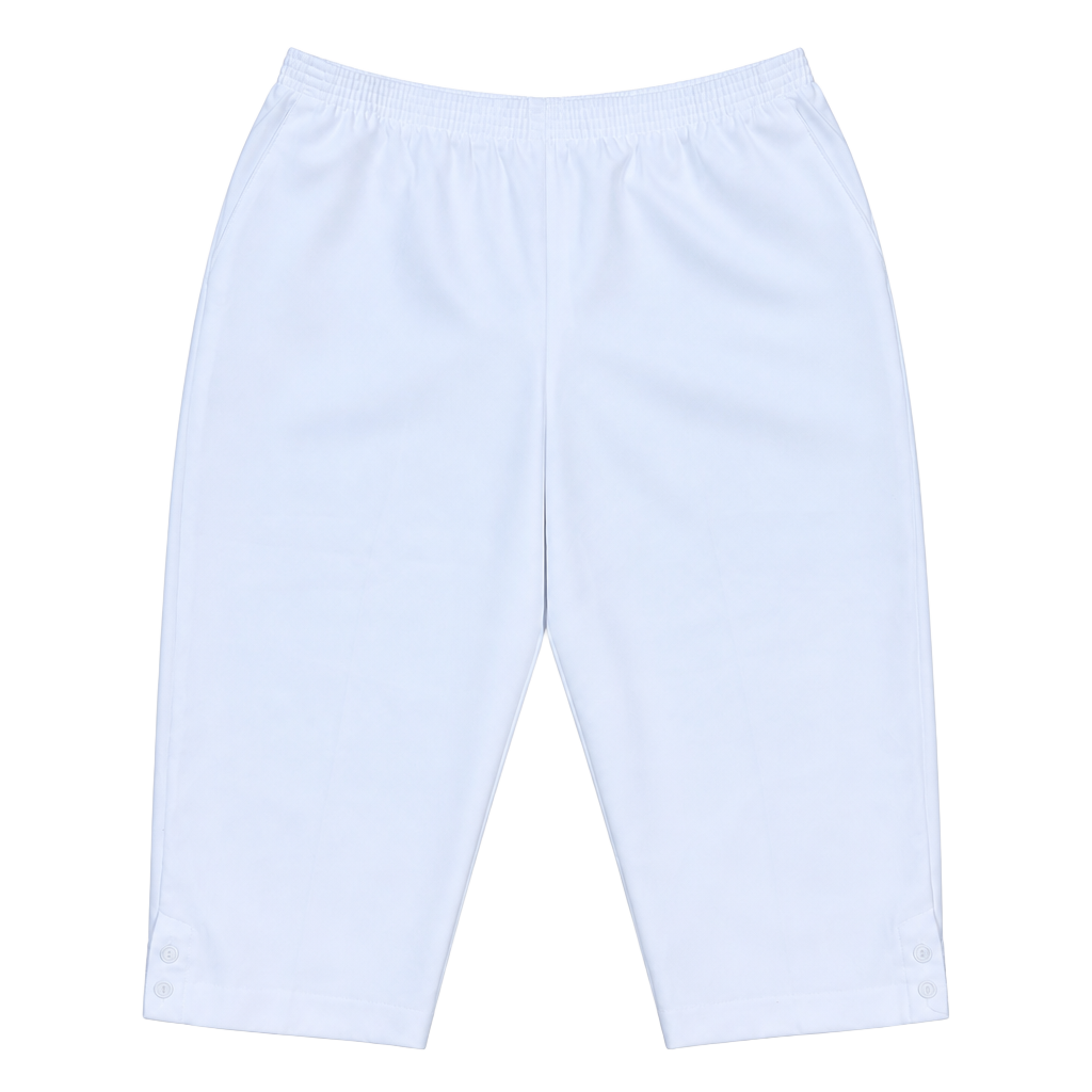 Z- Alfred Dunner Capri Pants Size 18 White Pull On Elastic Waist 1