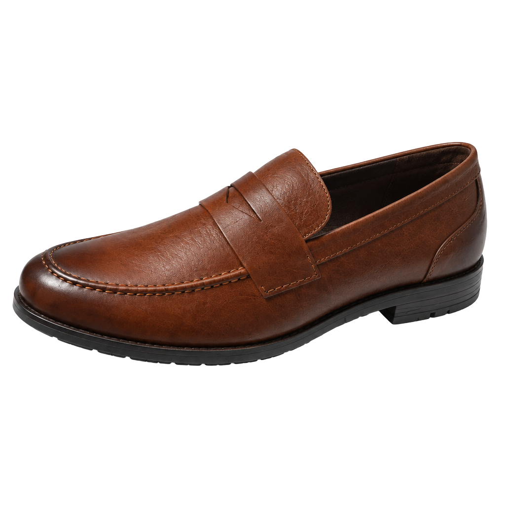 Rockport Men's Sutton Dark Natural Leather Loafers Size 14 M 1