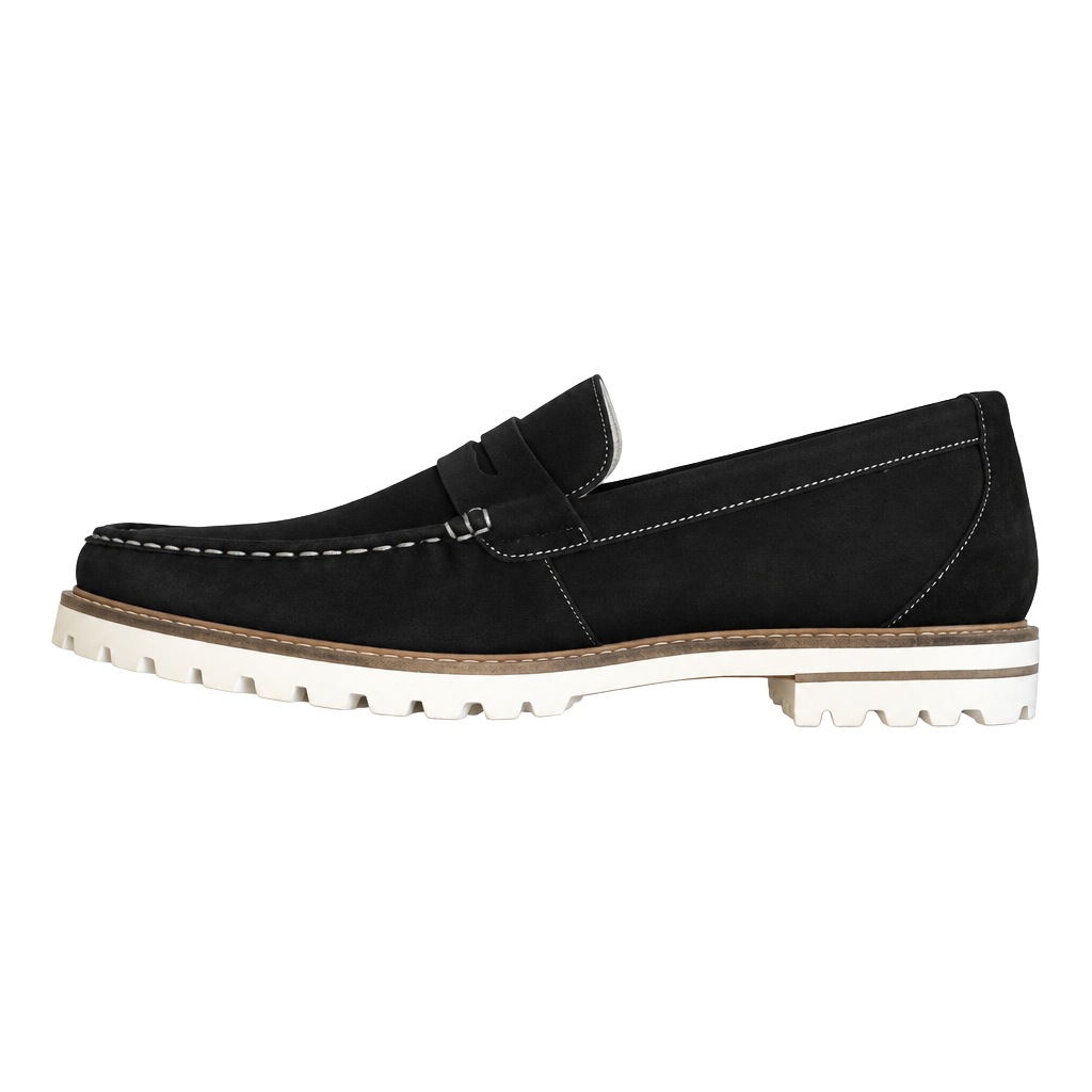 Trotters Farah Size 11 M Black Nubuck Loafers 1
