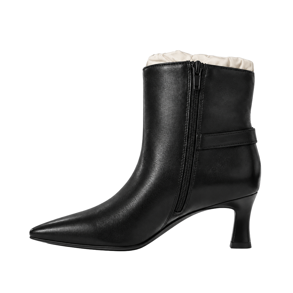 Naturalizer Tucker Ankle Boot Size 8.5M Black Kitten Heel 1