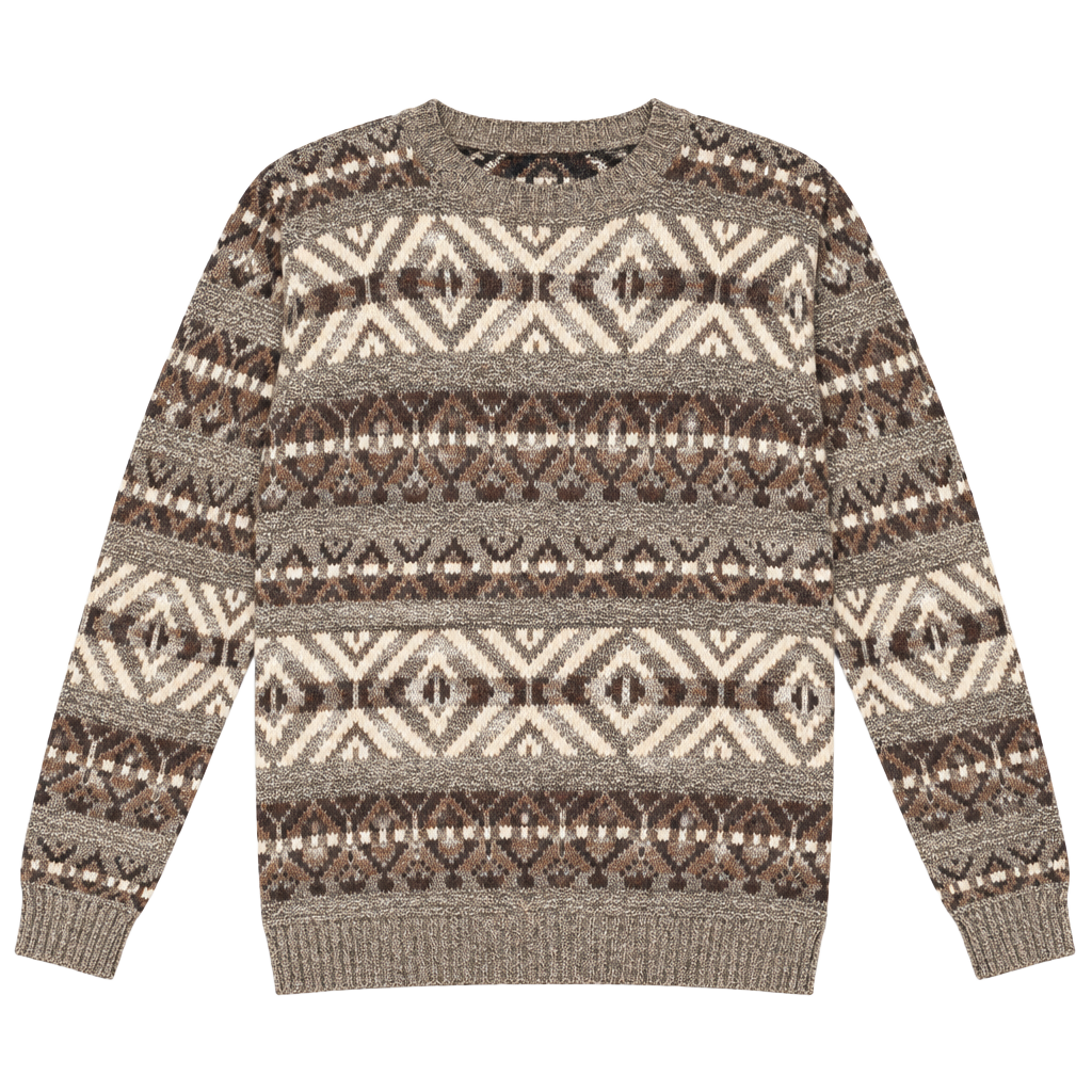 Liberty Sweater Size XL Gray Fair Isle Cotton Long Sleeve Crewneck 1