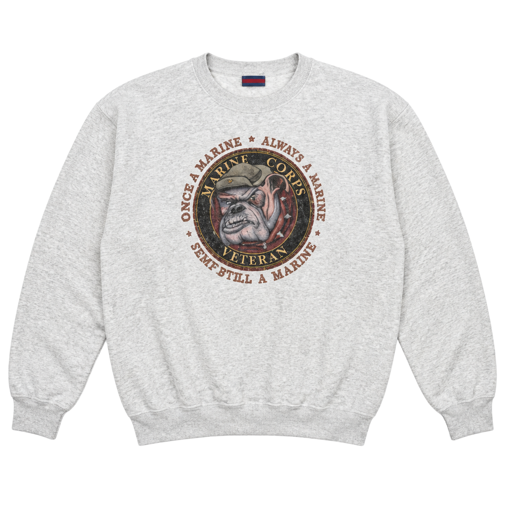 Hanes Marine Corps Veteran Sweatshirt Grey 1