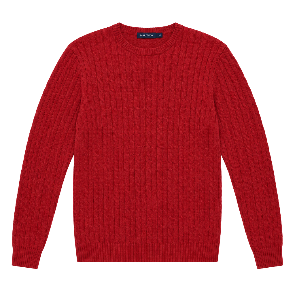 Gap Lambswool Sweater Size L Red Ribbed Crew Neck 1