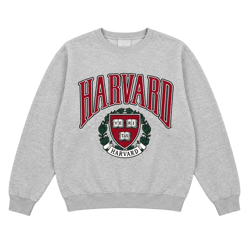 Vintage Fruit of the Loom Harvard University Sweatshirt Size L Gray Made in USA 1