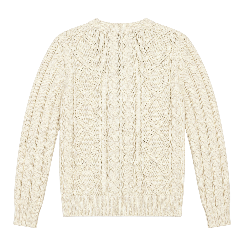 Sears Sportswear Cable Knit Sweater Size M White Crewneck 1