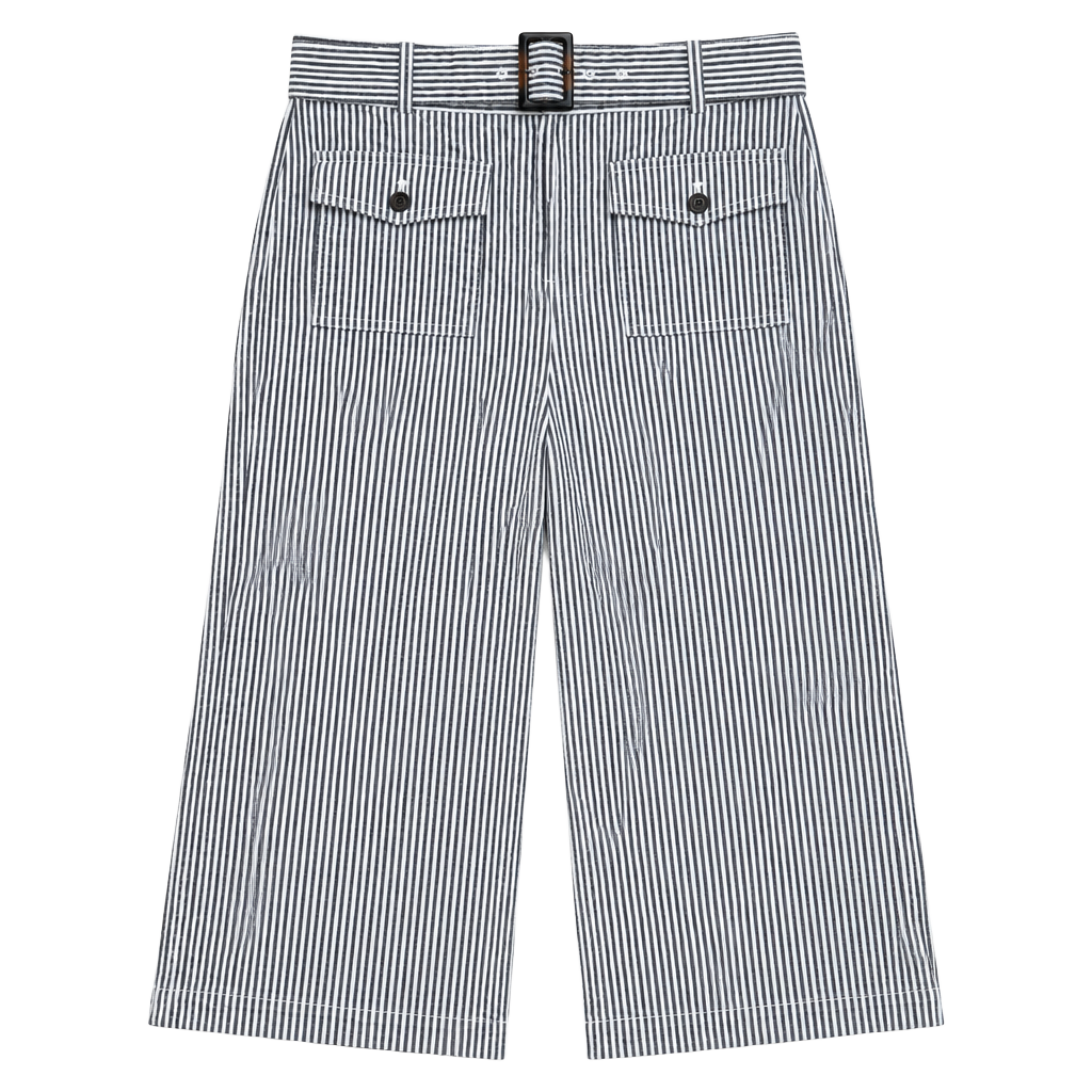 Loft Cropped Wide-Leg Trousers Striped 1