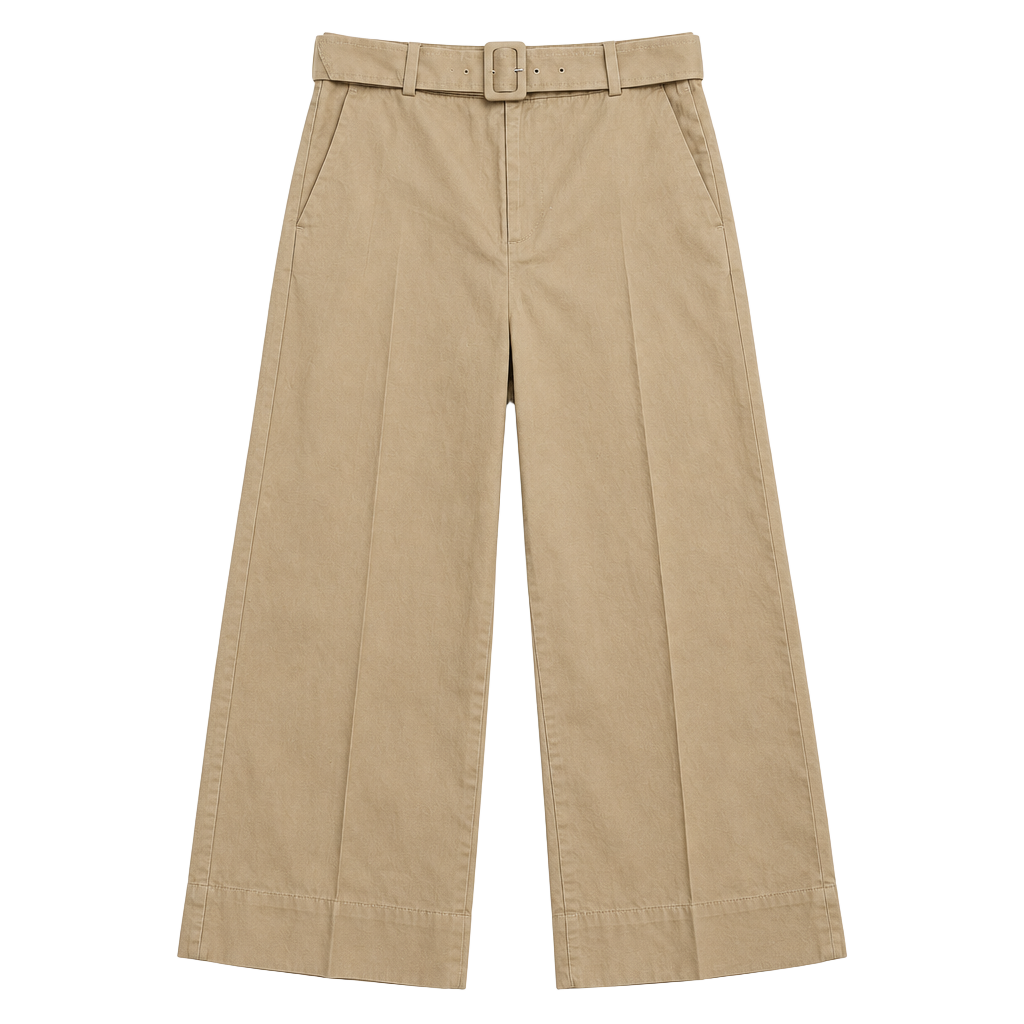 Women's Dark beige Twill Dress Pants 1