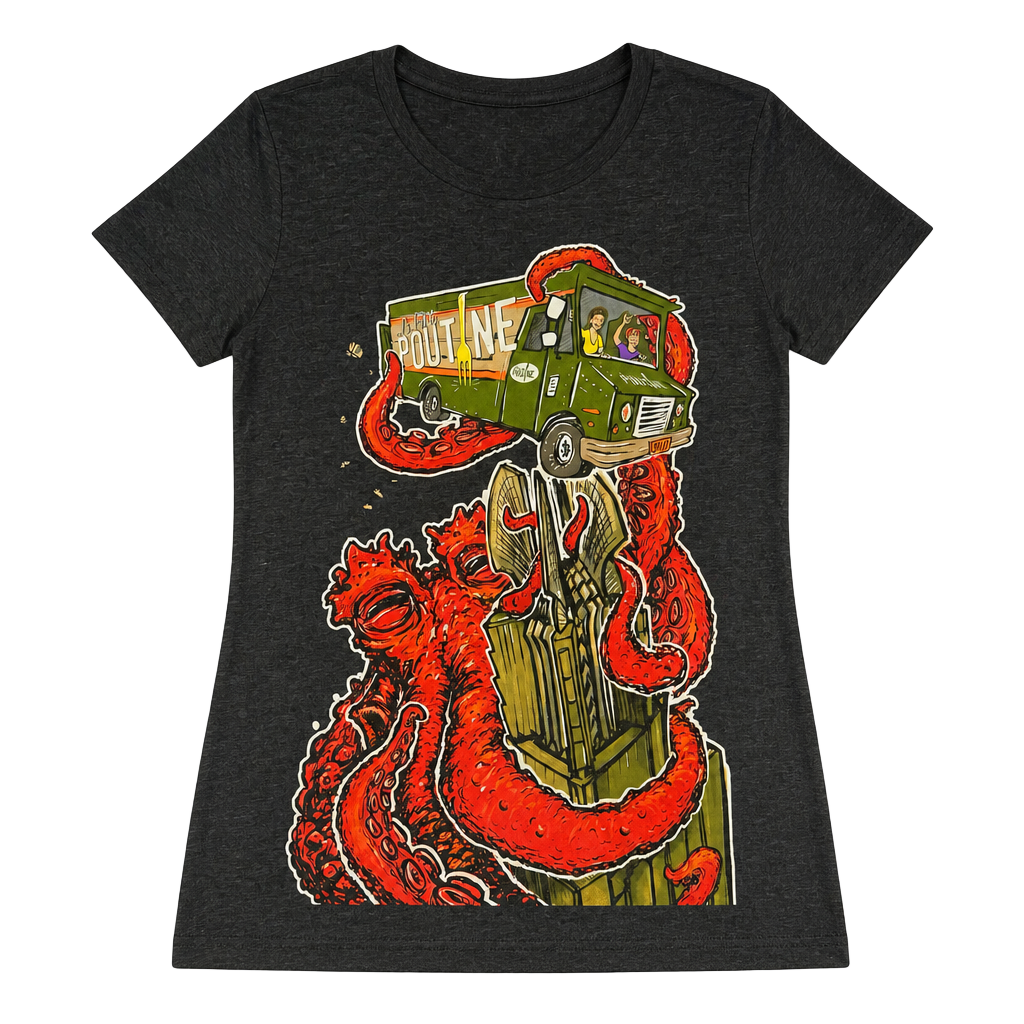 La Pico Poutine Food Truck Graphic T-Shirt Charcoal Heather 1
