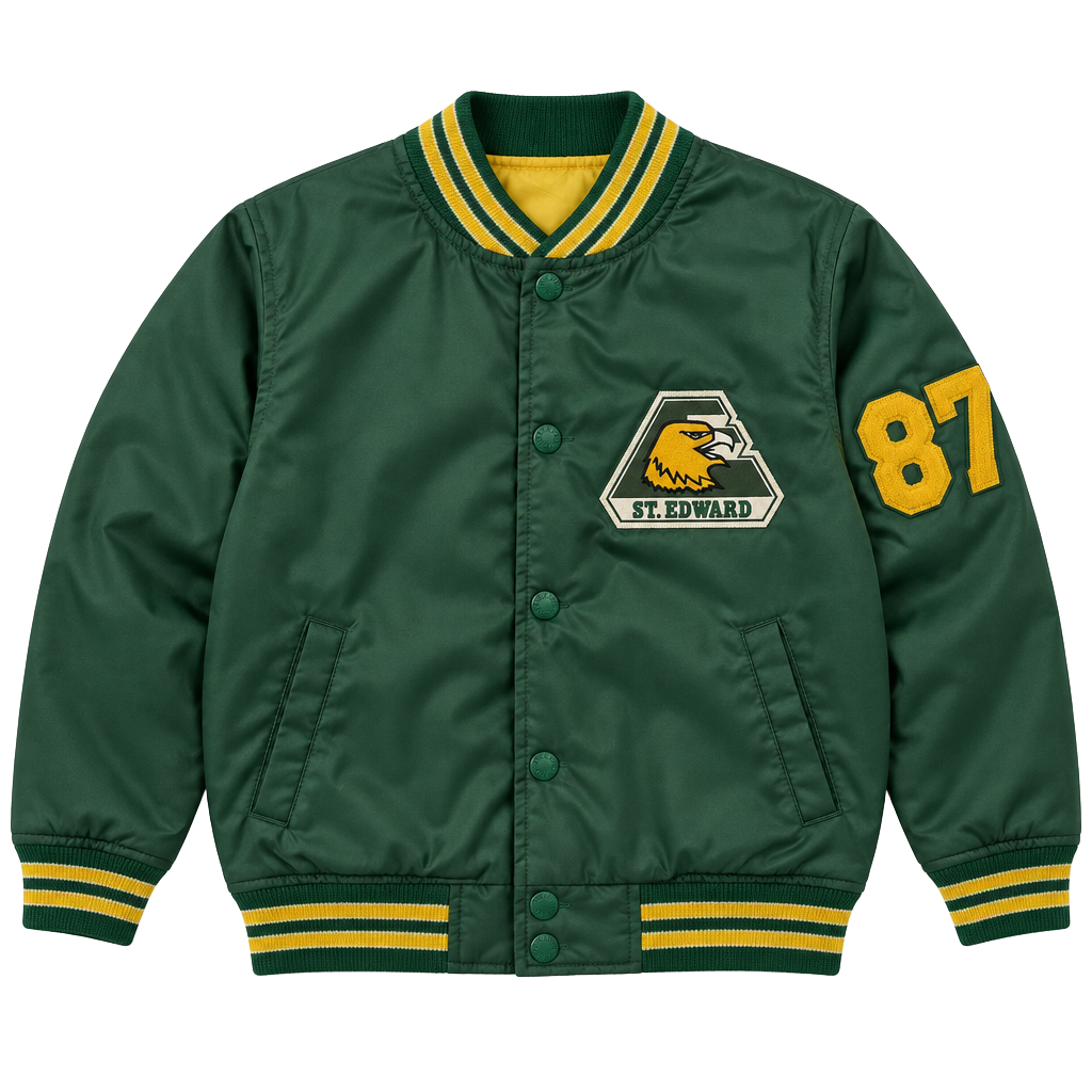 Birdie St Edward Eagles Vintage Satin Bomber Jacket 1