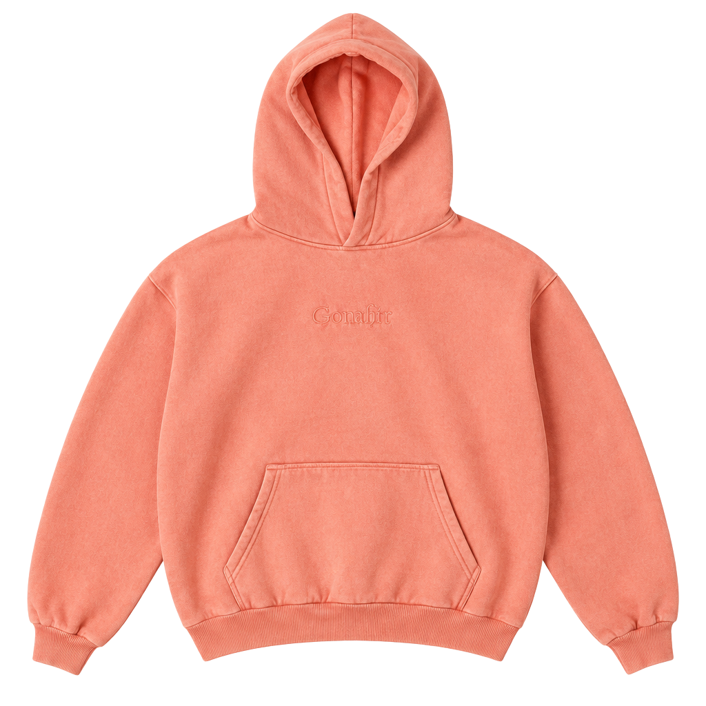 Comfrt Hoodie Size L Peach Heavyweight Cotton Blend Pullover Sweatshirt 1