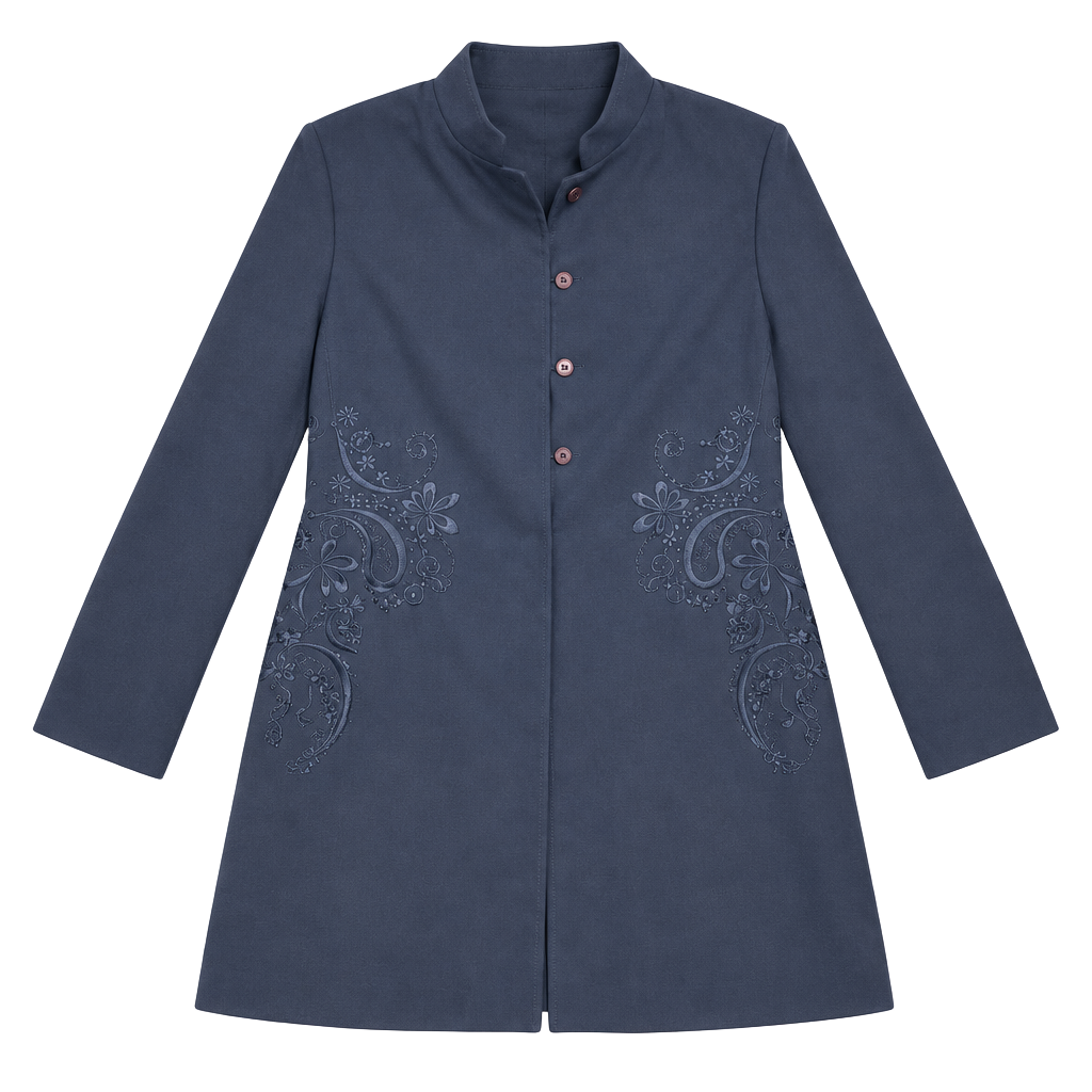 Vintage 90’s John Meyer Jacket Size 8 Gray Embroidered Floral Blazer Coat 1