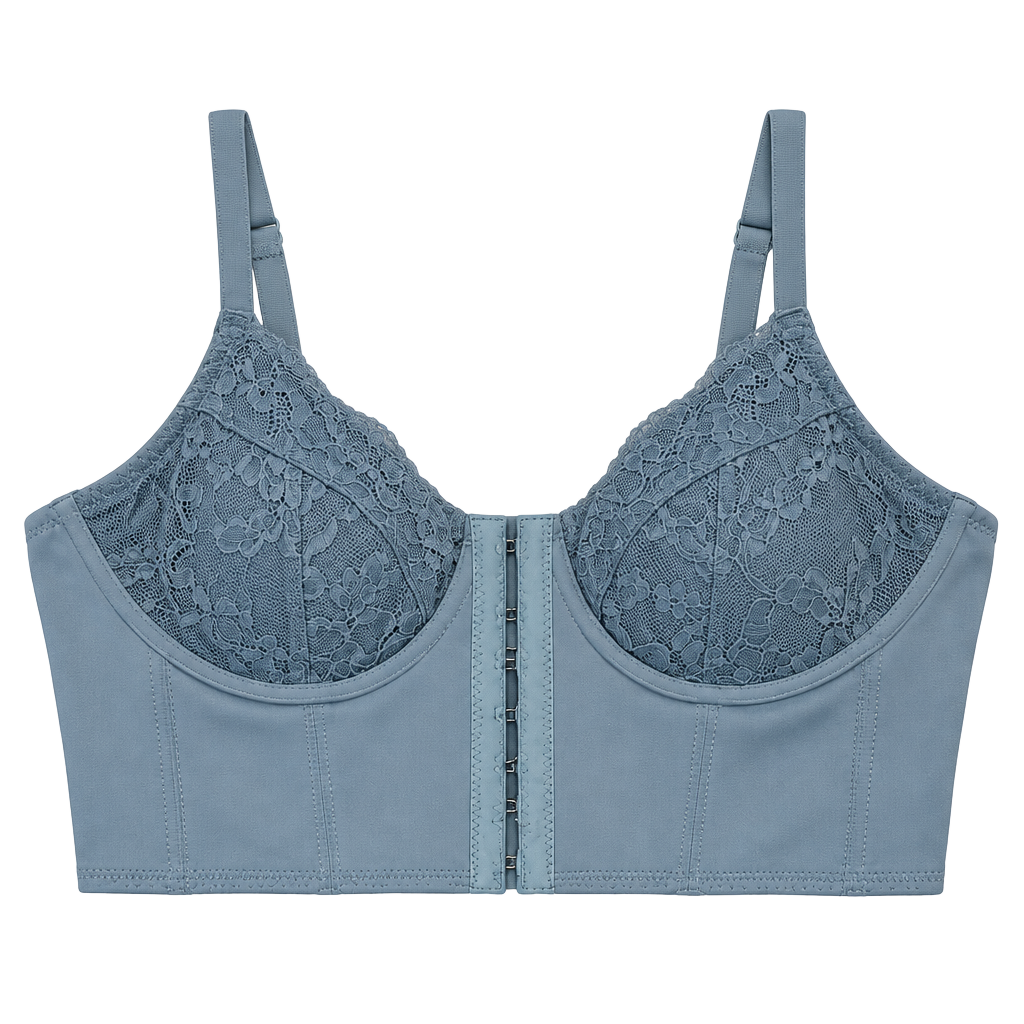 Fairycore Lace Corset Crop Top Size M Dusty Blue 1