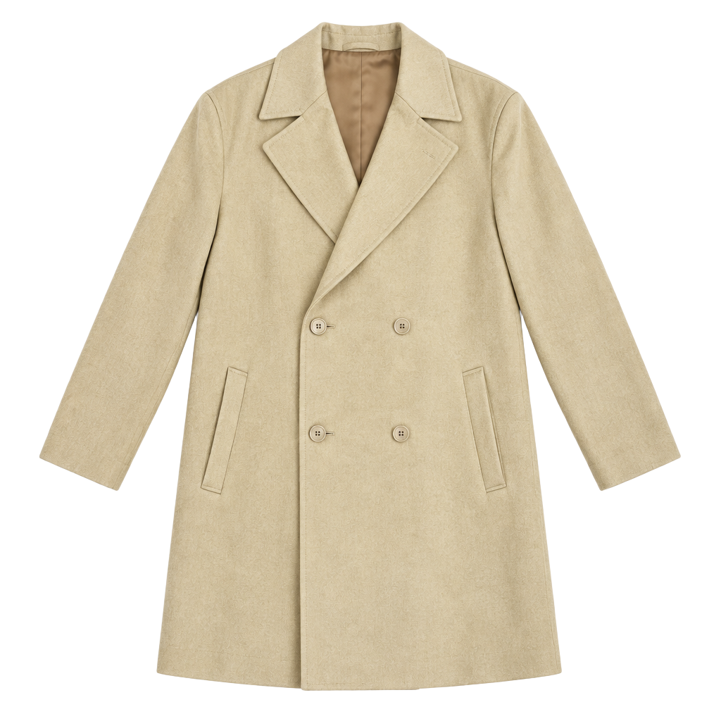 R of Renoir Wool Pea Coat Butter Yellow Double Breasted 1