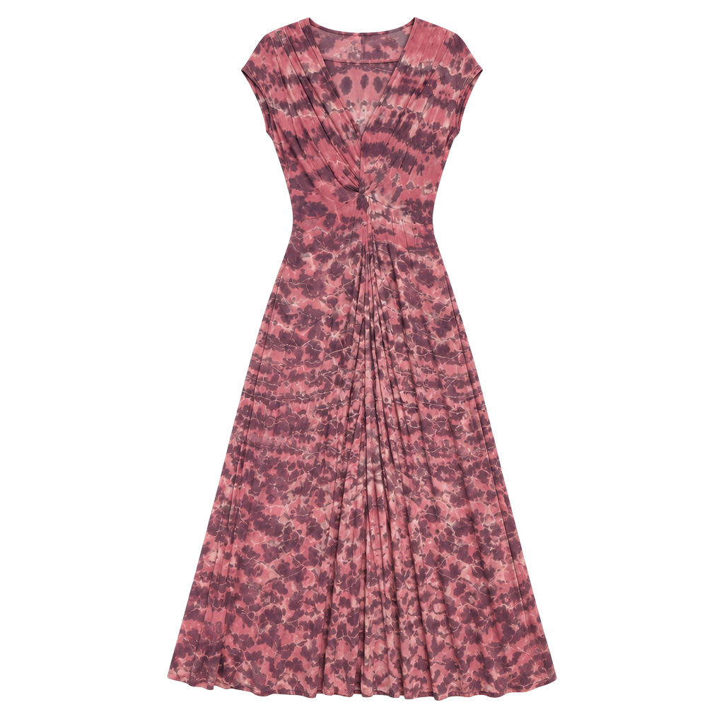 Y2K Young Fabulous & Broke Midi Dress Size M Pink Tie Dye 1