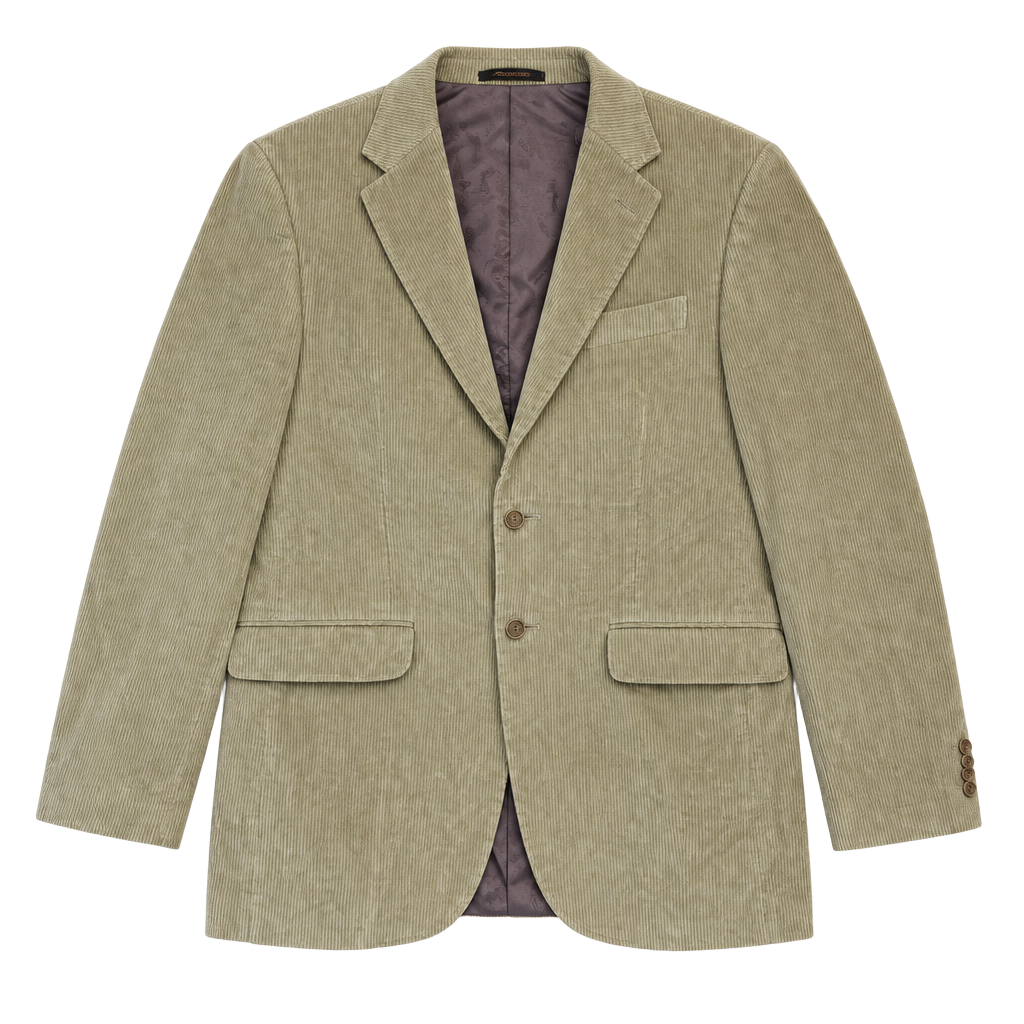 Dark Academia Corduroy Sport Coat Blazer Tan Slim Fit 1