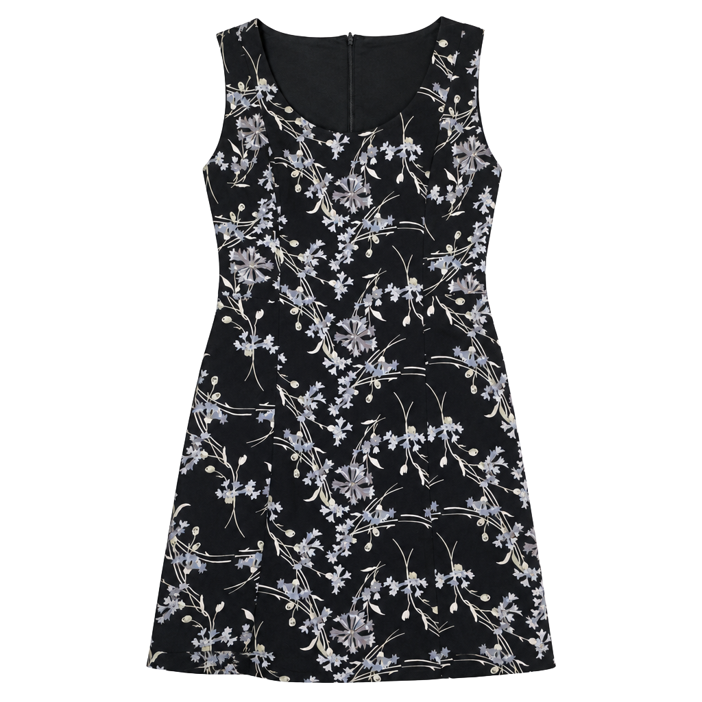 90’s Vintage Floral Silk Mini Dress 1