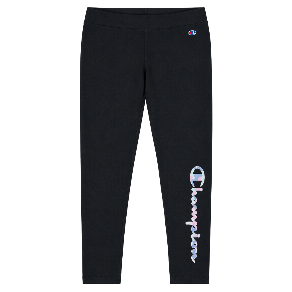 Girl's Youth Champion Size S Black Script Logo Leggings NEW 1