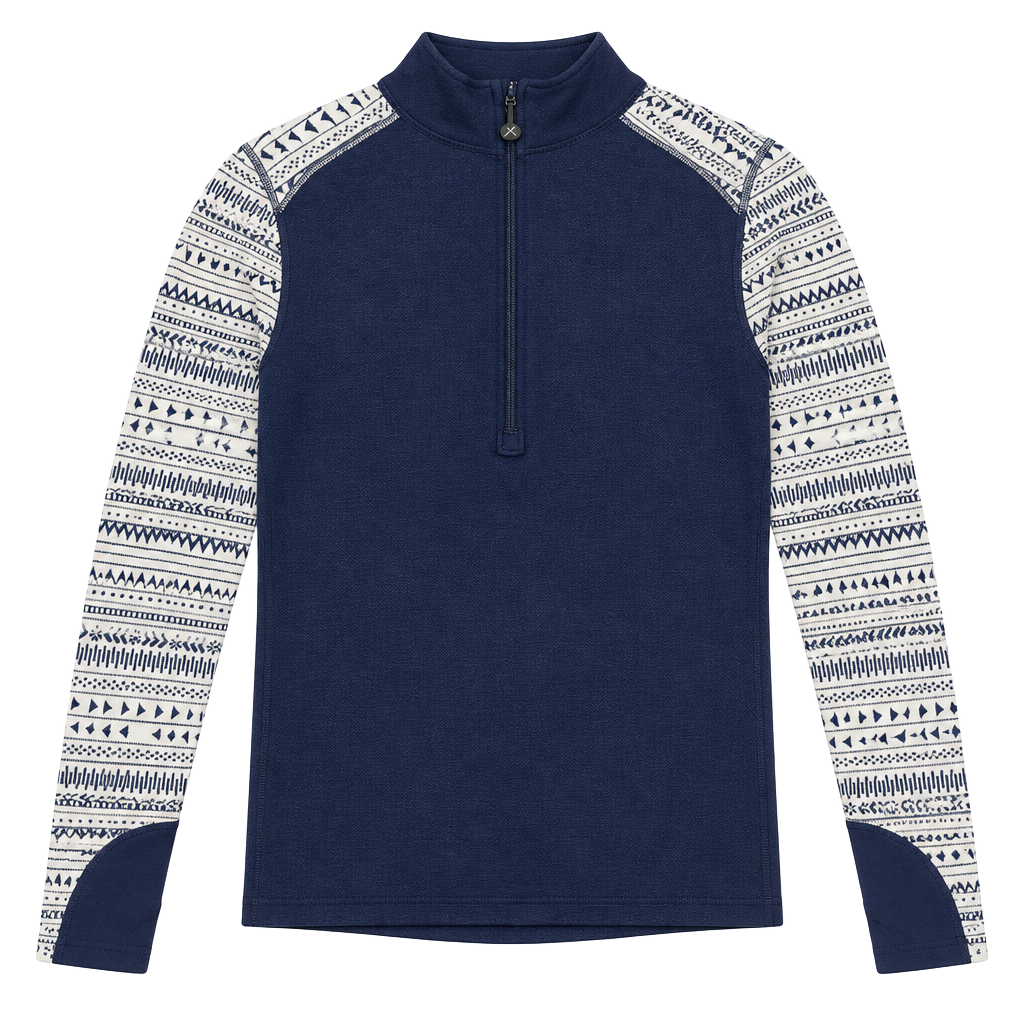 Terramar Woolskins Merino Wool Quarter Zip Base Layer Nordic Ski Top S Petite 1