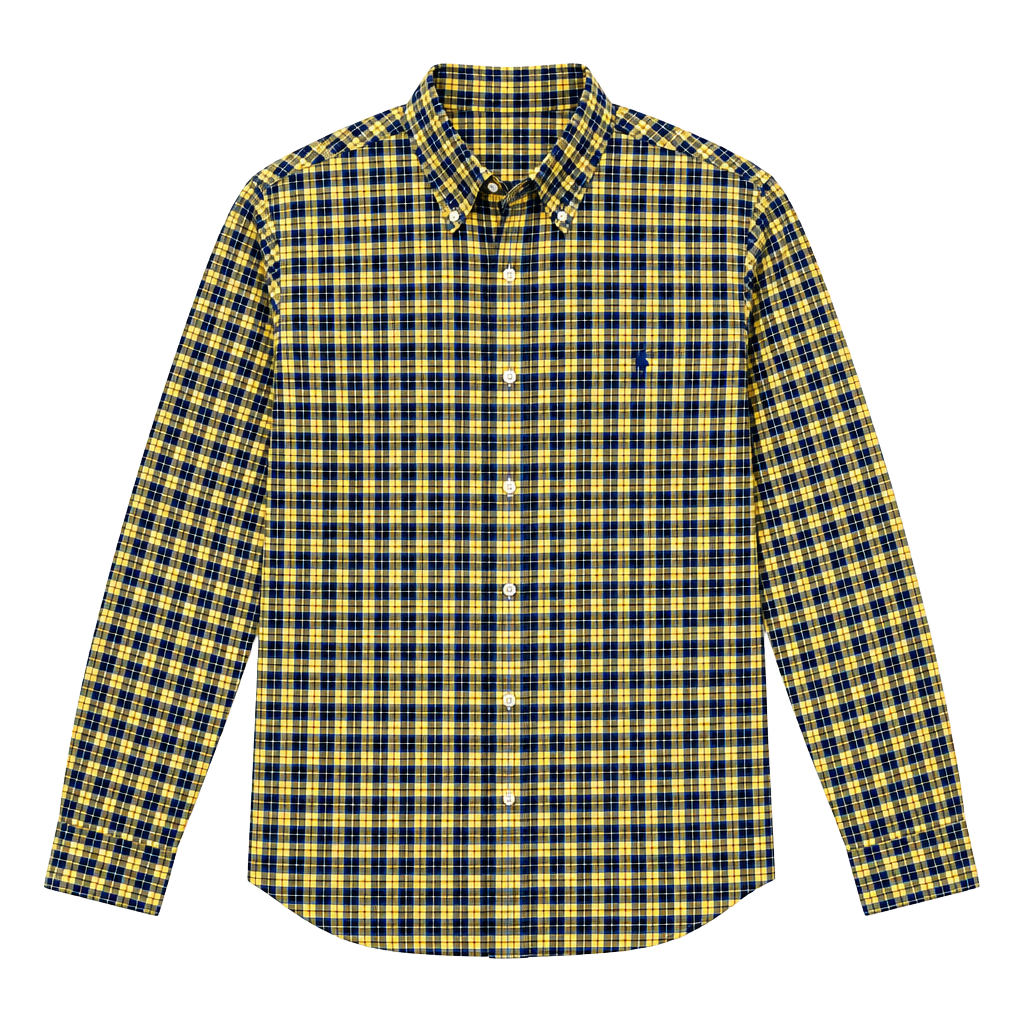 Polo Ralph Lauren Plaid Button Down Shirt Size XL Yellow Blue Long Sleeve 1