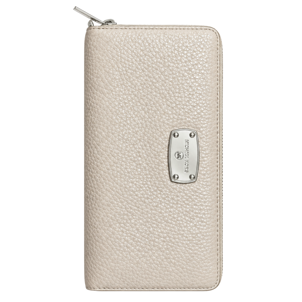 Michael Kors Light Pink Pebbled Leather Zip Around Wallet 1