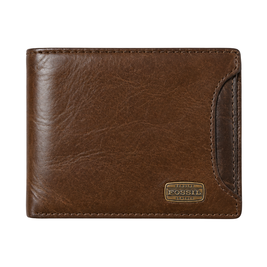 Fossil Brown Leather Bifold Wallet 1