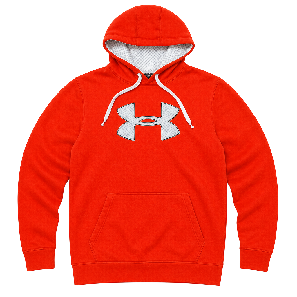 Under Armour Orange Pullover Hoodie Sweatshirt 1