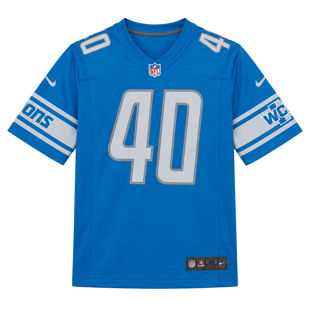 Nike Detroit Lions Jarrad Davis 40 Jersey Size L Blue 1
