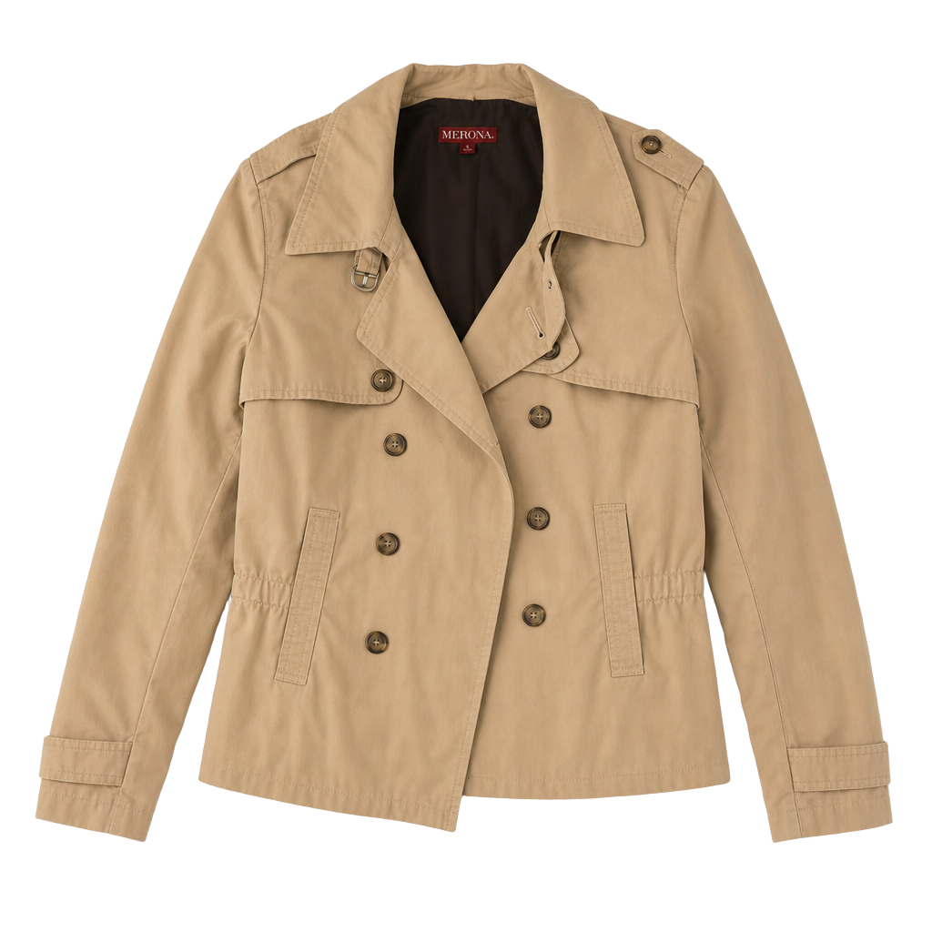 Merona Double Breasted Short Trench Coat Jacket 1