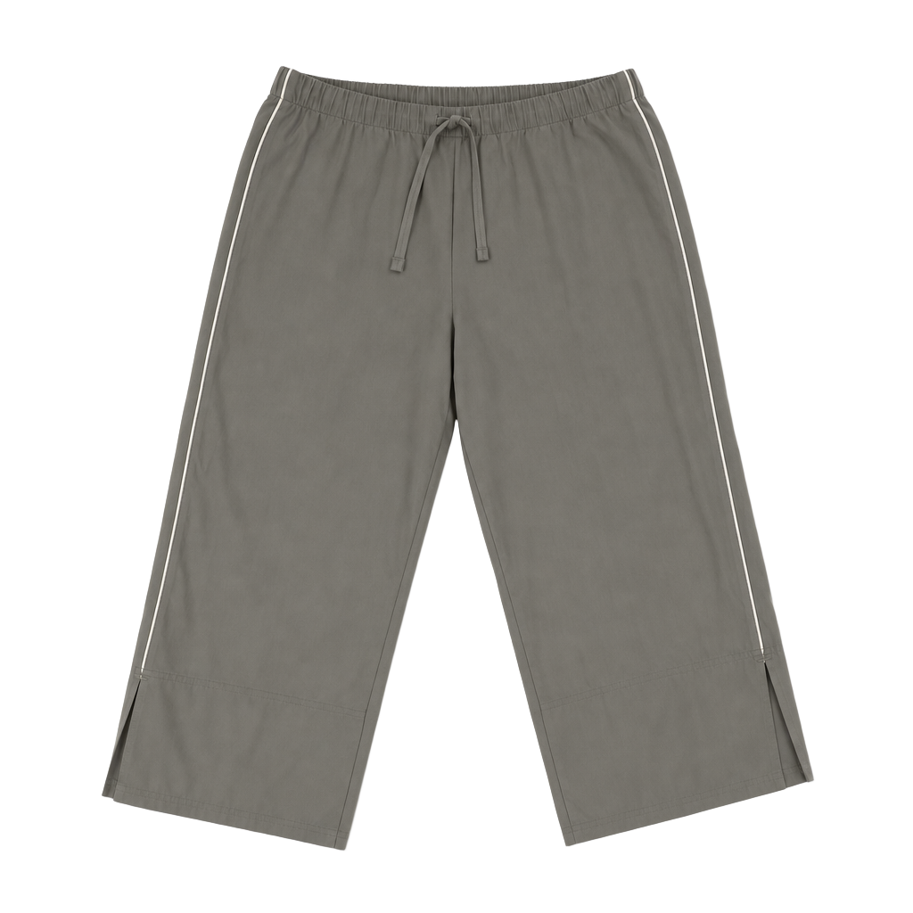 Reebok Women's Grey Wide Leg Cropped Yoga Track Pants 1