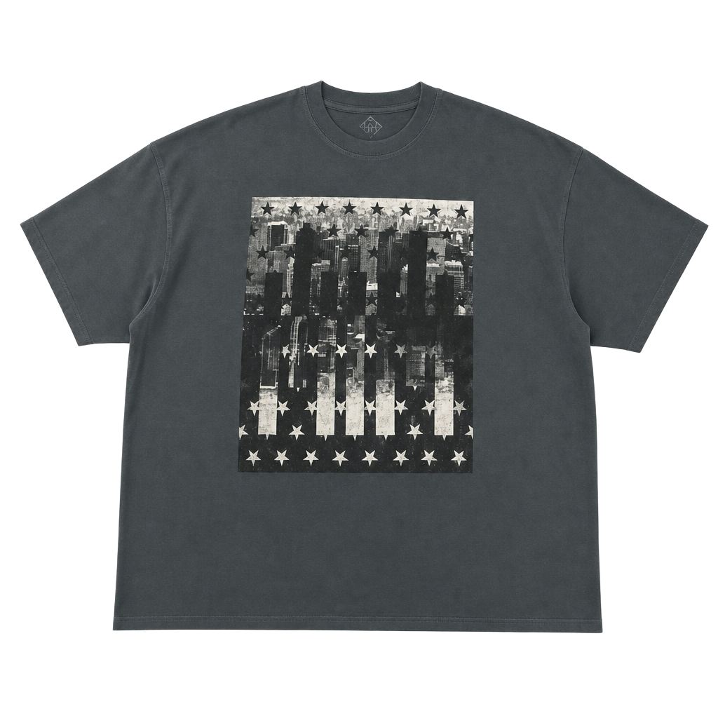Well Worn Los Angeles Gray Cityscape Star Graphic T-Shirt Size 3XL 1