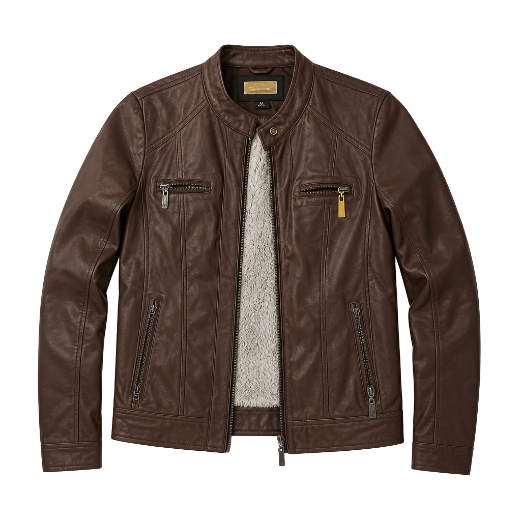 JouJou Burgundy Pleather Vegan Leather Jacket 1