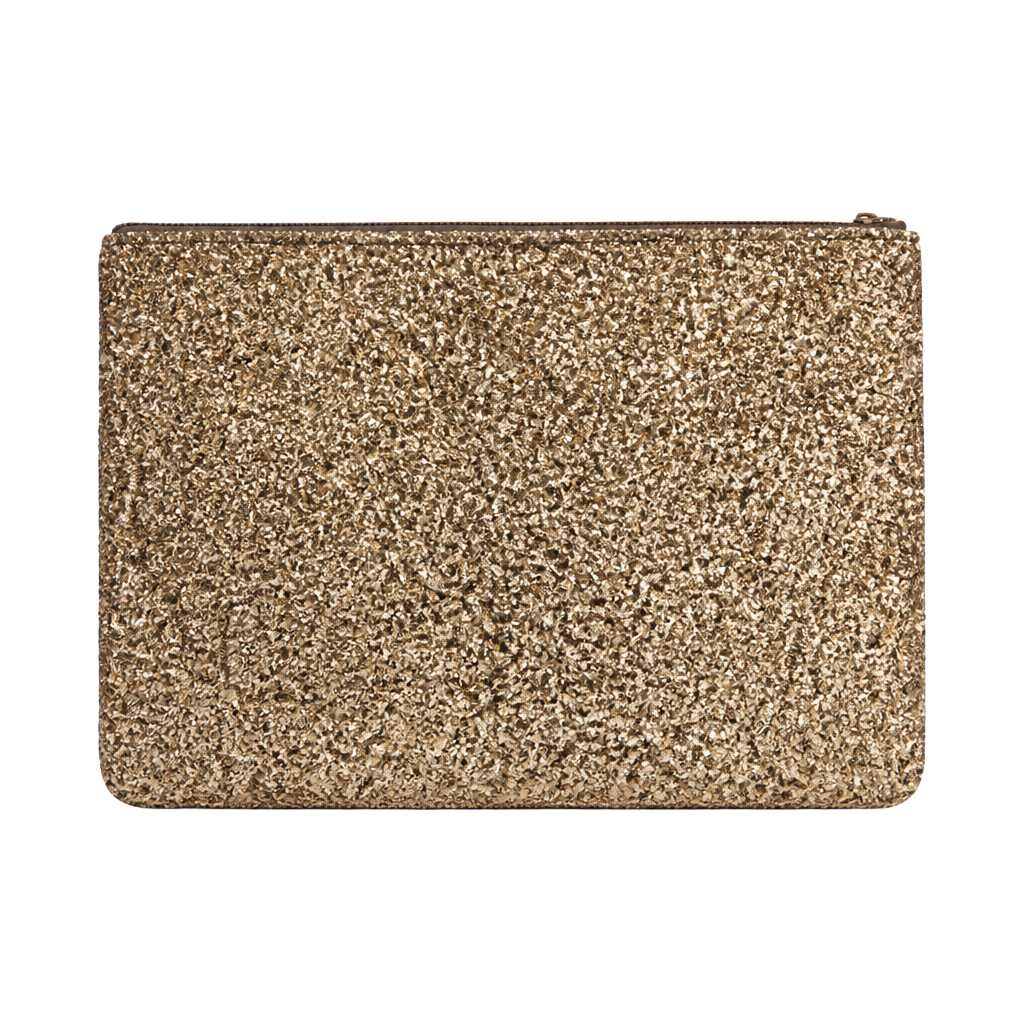 Madewell Glitter Pouch NWT Gold Sequin Zip Clutch 1