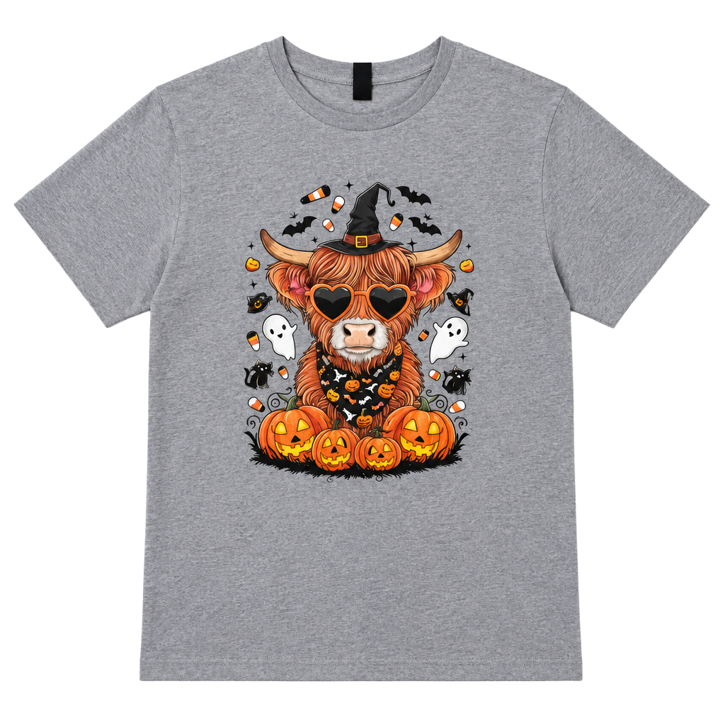 Gildan Halloween Highland Cow Size XL Graphic T-Shirt 1
