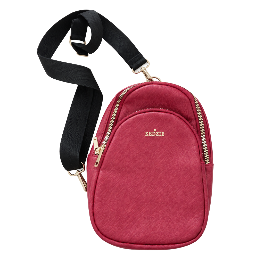 Kedzie Sunset Sling Bag Red Vegan Leather Crossbody 1