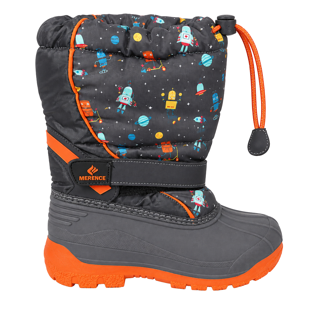 HOBIBEAR Boys' Waterproof Winter Snow Boots, Insulation, Faux Fur Lining, Textured Outsole - .com, 1