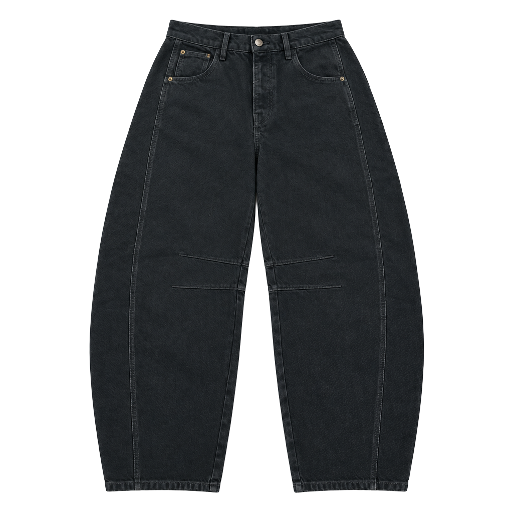We The Free Good Luck Mid Rise Barrel Jeans Size 25 Black 1