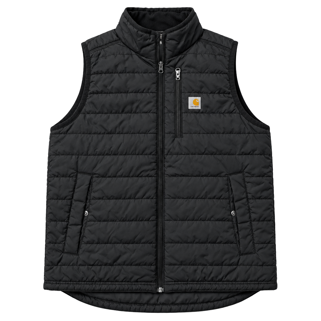 Carhartt Zip Quilted Vest Black size youth Large 1