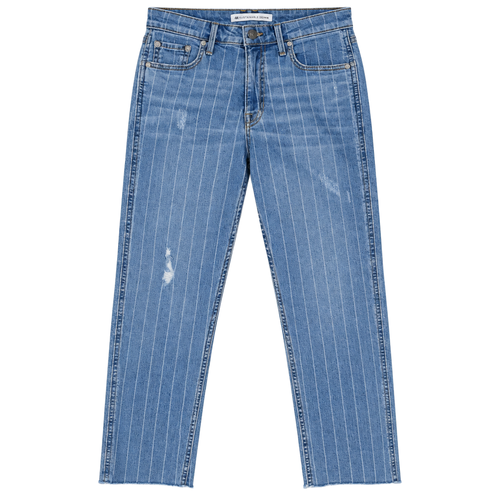 44 Sustainable Denim Sexy Straight Jeans Size 27 Blue Pinstripe 1
