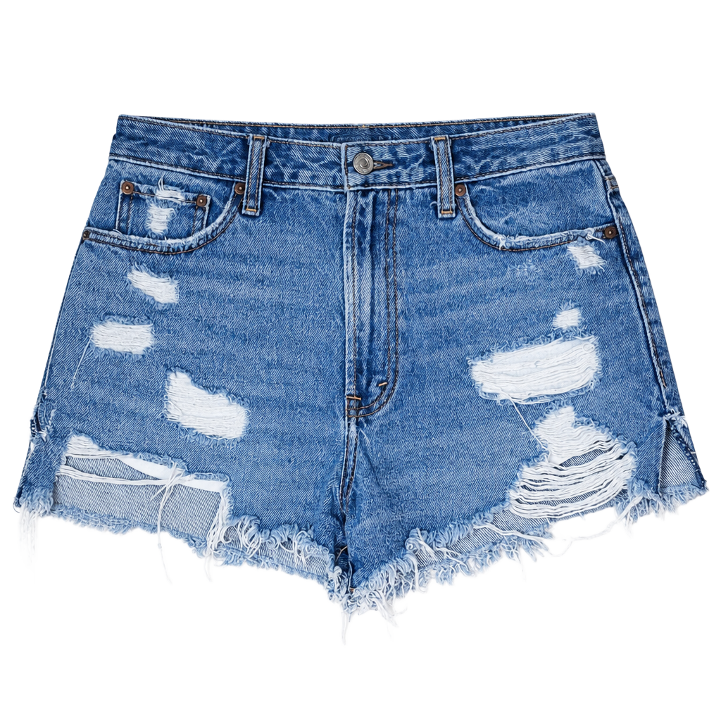 Abercrombie & Fitch Annie High Rise Short Size 27 4R Distressed Denim 1