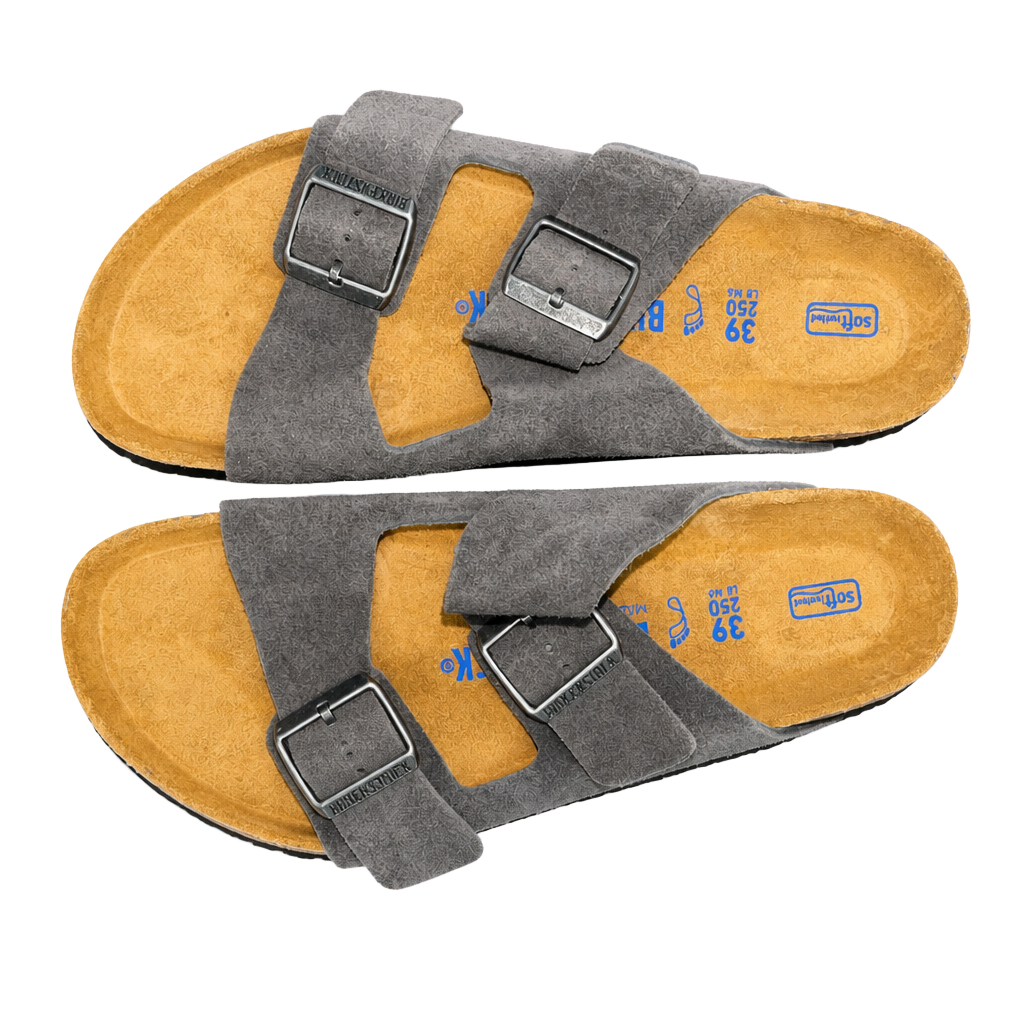 Birkenstock Arizona Soft Footbed Suede Sandals Grey Size 39 1